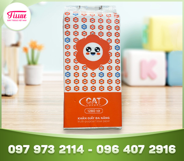 Khăn rút đáy vệ sinh treo tường CAT Luxury 1280 tờ